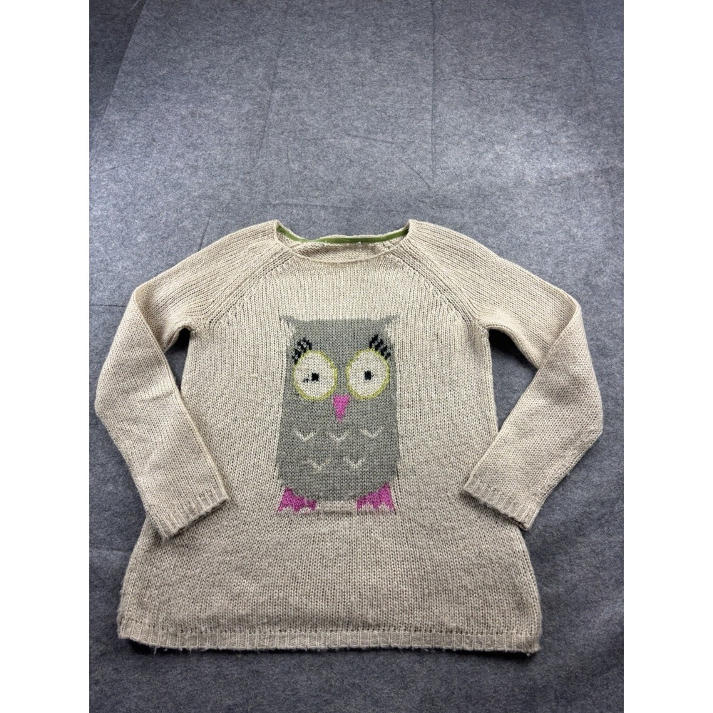 Vintage Y2K Women's S? Owl Knit Sweater Graphic Tumblr Girly Whimsy Twee Indie